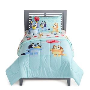 Bluey Floating Balloons Reversible Comforter Twin/Full Kids Bedding Set - New